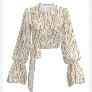 DIARRABLU Aja Fiore Leaf Print Wrap Top